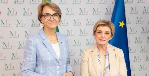Ministro Calderone con l’Ambasciatrice di Francia